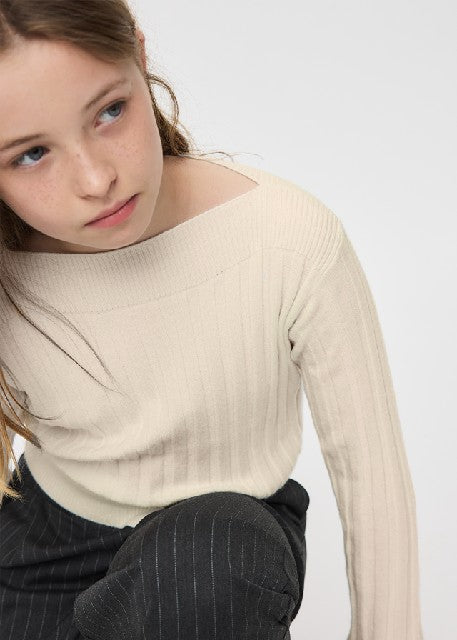 Top tricot canale             Crema