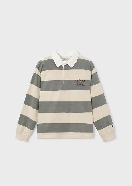 Polo m/l rayas Musgo