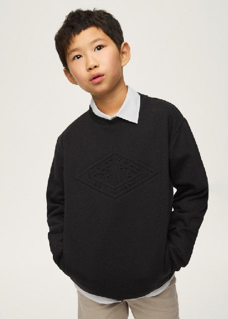 Pullover embossed sin capucha Negro