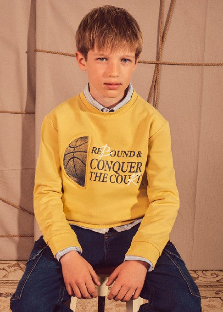 Pullover embossed sin capucha Amarillo