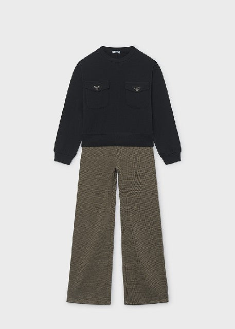 Conj. pantalon jacquard       Negro