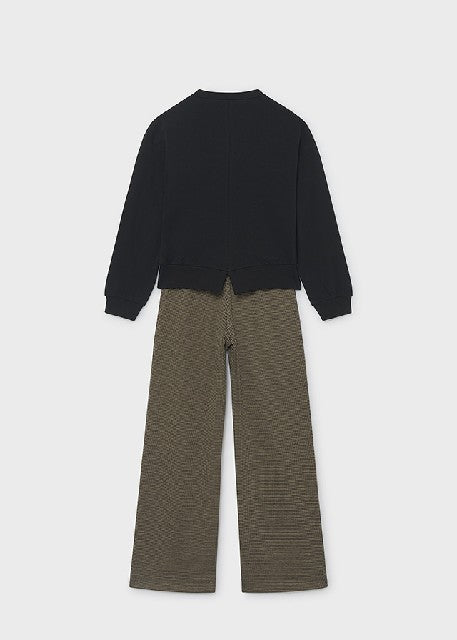 Conj. pantalon jacquard       Negro
