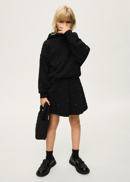 Conj. falda remaches fantasia Negro