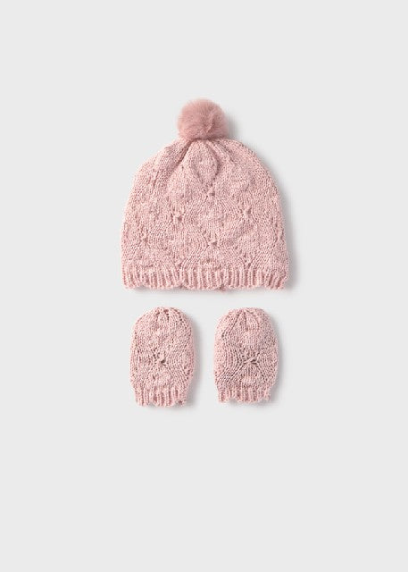 Conj. gorro y manoplas Rosa