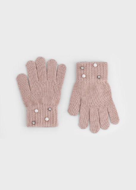 Guantes tricot perlas Pastel