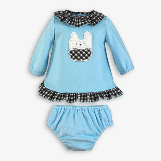 VESTIDO-BRAGUITA BEBE CELESTE