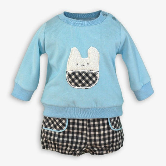 CONJUNTO BEBE NIÑO CELESTE