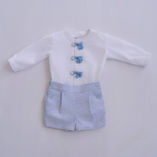 CAMISA ML-PANT.CORTO BEBE NIÑO BLANCO
