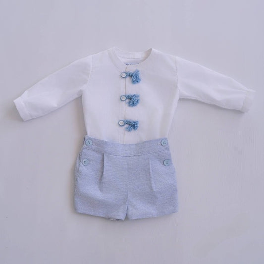 CAMISA ML-PANT.CORTO BEBE NIÑO BLANCO