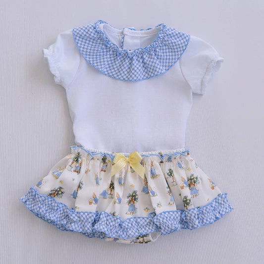 CAMISETA-BRAGUITA BEBE NIÑA AZUL