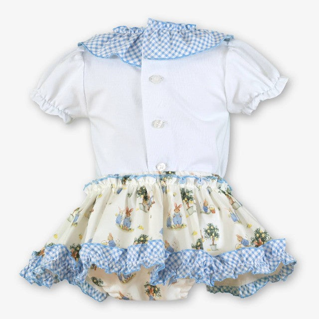 CAMISETA-BRAGUITA BEBE NIÑA AZUL