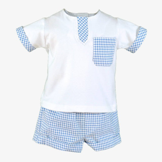 CAMISETA-PANT.CORTO BEBE NIÑO AZUL