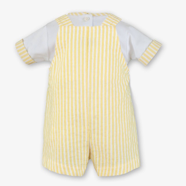 CAMISETA-PETO BEBE NIÑO BLANCO-AMARILLO