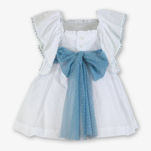 VESTIDO INFANTIL BLANCO-AZUL