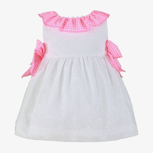 VESTIDO BEBE BLANCO-ROSA