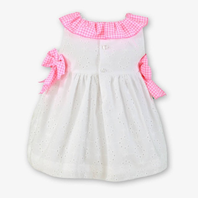 VESTIDO BEBE BLANCO-ROSA