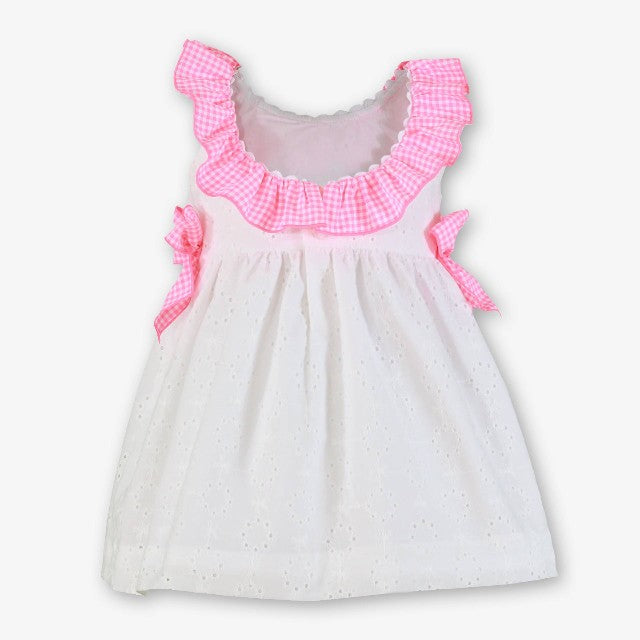 VESTIDO INFANTIL BLANCO-ROSA