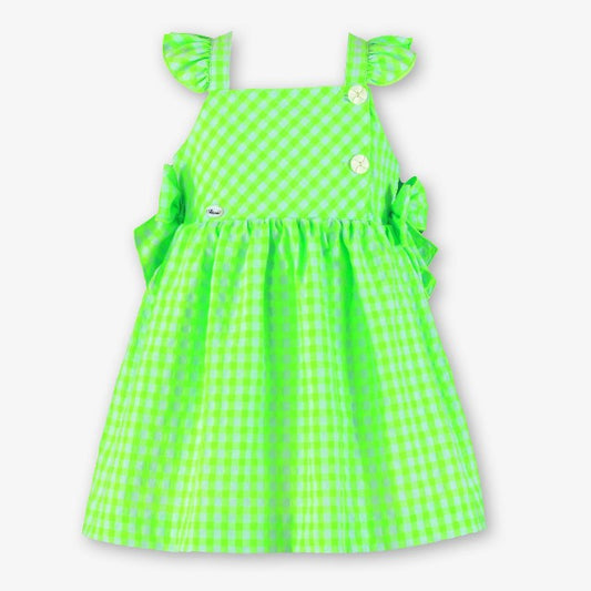 VESTIDO INFANTIL VERDE-FLUOR