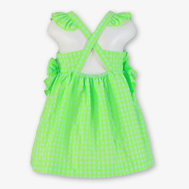 VESTIDO INFANTIL VERDE-FLUOR