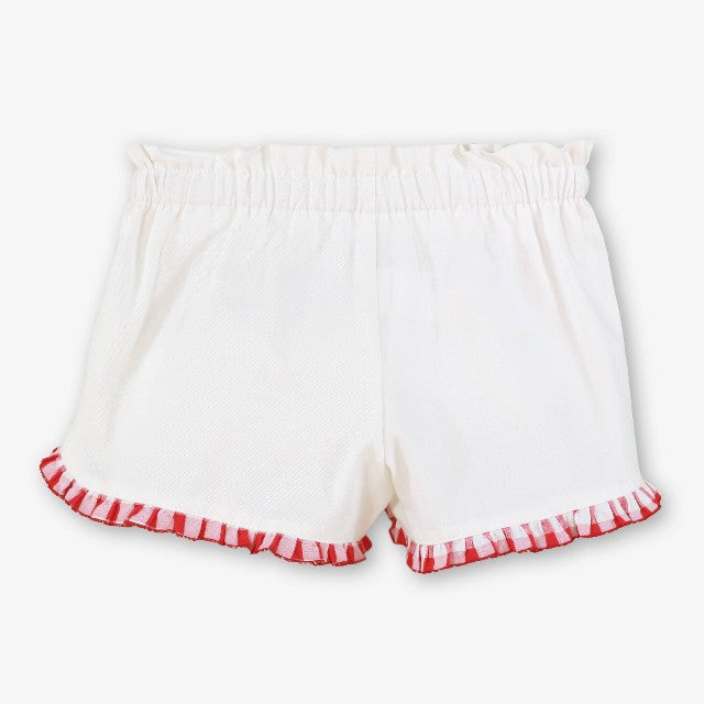 SHORT INFANTIL NIÑA BLANCO-ROJO