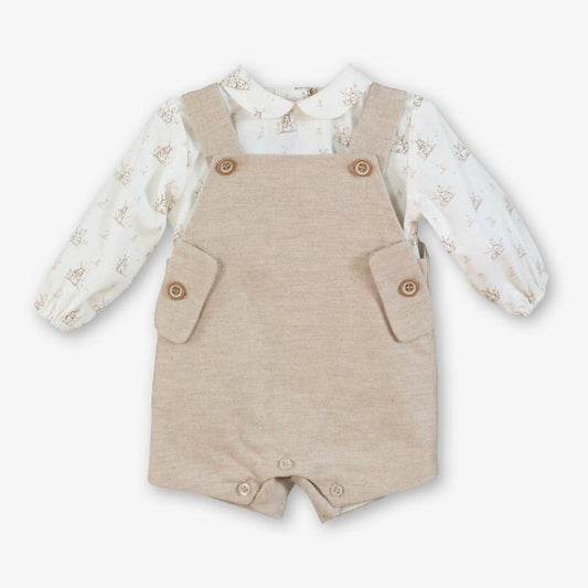 CAMISA-PETO BEBE NIÑO BEIG