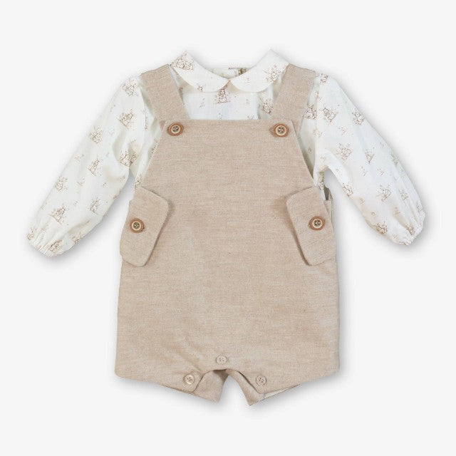 CAMISA-PETO BEBE NIÑO BEIG
