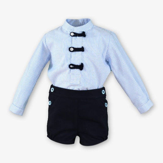 CAMISA-PANT.CORTO BEBE NIÑO MARINO
