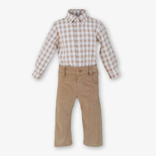 CAMISA-PANT.LARGO BEBE NIÑO CAMEL