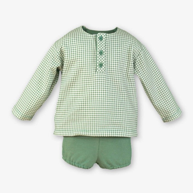 SUDADERA-PANT.CORTO BEBE NIÑO VERDE